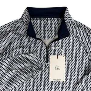 Rhoback Q Zip Men XXL White Blue The Sunshine State Golf Performance Stretch NWT